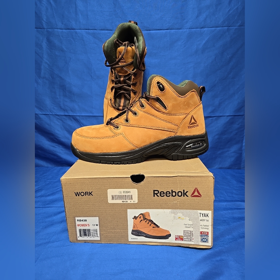 New Damaged Box Reebok Women's Us 11 Men's Us 9 Wide Composite Safety Toe Boots